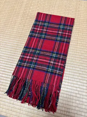 TWEEDMILL 울 레드 체크 머플러