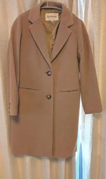 Ray BEAMS 베이지 체스터 코트