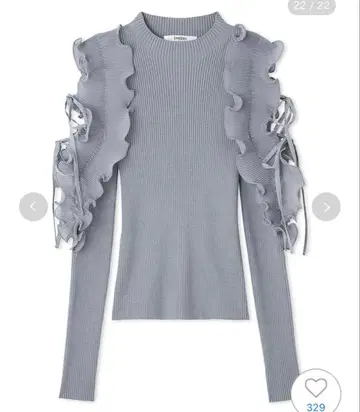 snidel 플리츠 프릴 도킹 니트 풀오버