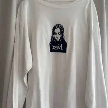 x-girl 화이트 긴팔 T셔츠