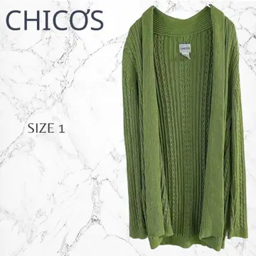 치코스 포인트 컬러 캐주얼 케이블 짜임 겉옷 가디건 L-XL 상당