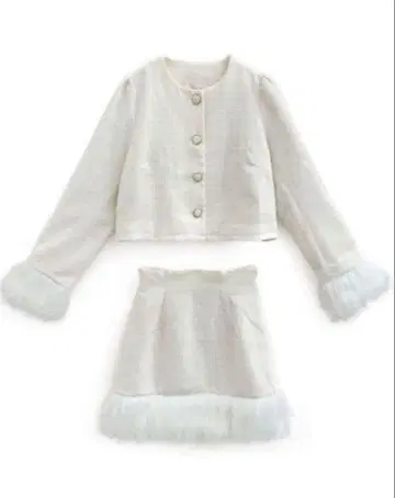 GRL 트위드 퍼 자켓 x 미니 스커트 셋업 dk1298