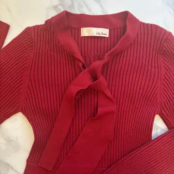 릴리 브라운 버건디 니트 원피스