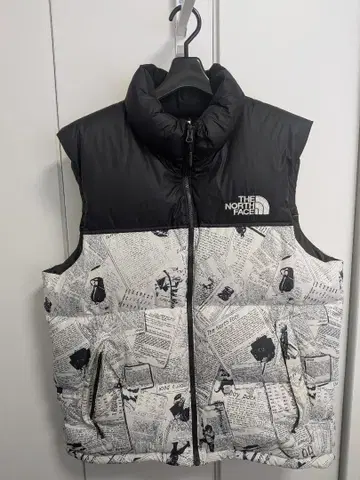 THE NORTH FACE 신문 패턴 다운 베스트 눕시