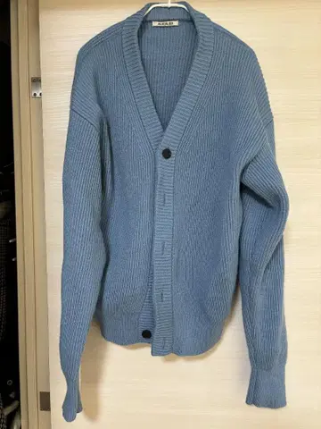 AURALEE FRENCH MERINO RIB KNIT CARDIGAN