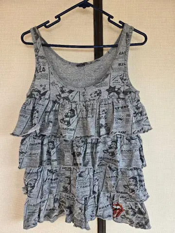 HYSTERIC GLAMOUR 롤링 스톤즈 프릴 탱크탑