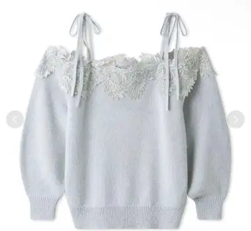 snidel 레이스 트리밍 니트 풀오버