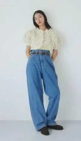 오버 허리 와이드 데님 SRN05 시루무린