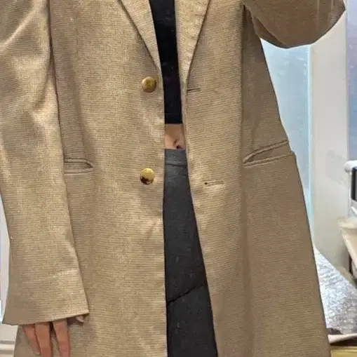 오르 베이지색 오버핏 블레이저 자켓 s