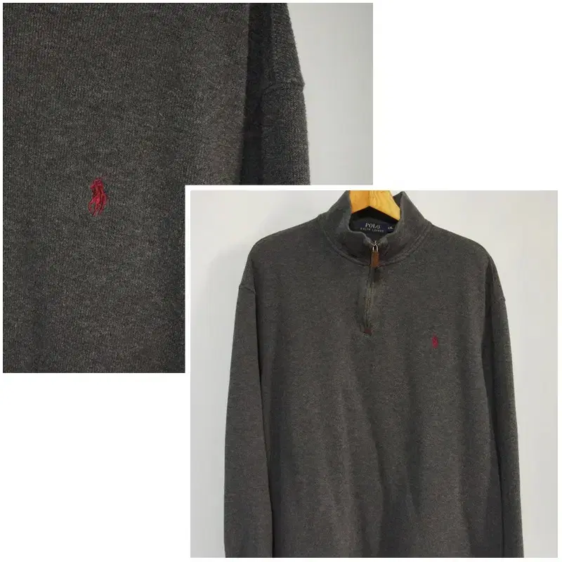 Polo Ralph Lauren Gray Half-Zip Padded T-shirt Men's 110