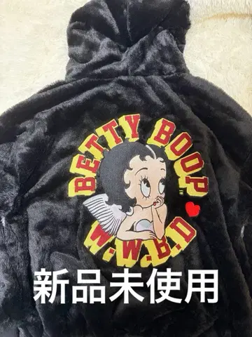 (미사용 새상품) Betty Boop 플리스 자켓 L 사이즈 블랙 자수
