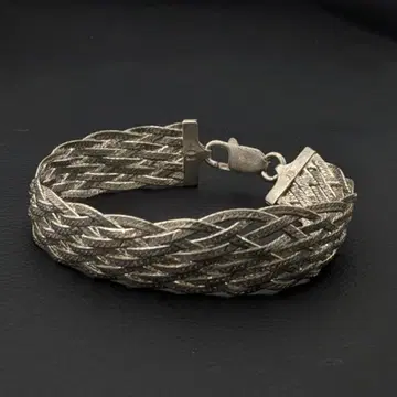 빈티지 이탈리아 실버 925 메쉬 헤링본 팔찌 14g