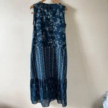 45rpm 인디고 꽃무늬 원피스