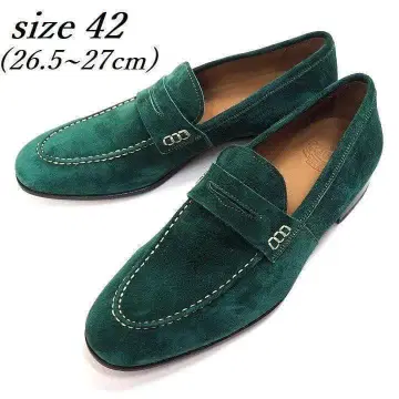 새상품 ALMAS 알마스 스웨이드 로퍼 이탈리아제 그린 42