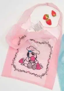 스누피 애프터눈 티 자수 오간자 에코백 올라프