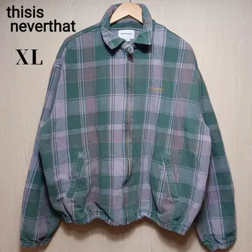 thisisneverthat 자켓 XL 그린 그레이 자수 로고