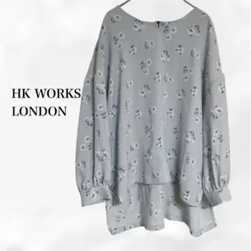 [HK 웍스 런던] 블라우스 [F] 블루 계열 아지메 꽃무늬 빅사이즈