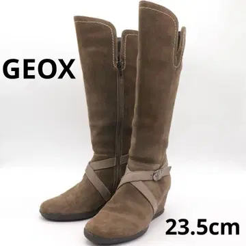 새상품급 GEOX 스웨이드 롱 부츠 37 브라운 여성용 23.5