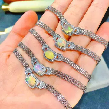 천연 오팔 목걸이 S925 순은 고급 주얼리