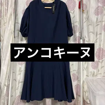 앙코키누 네이비 플레어 슬리브 원피스