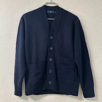 UNIQLO +J 프리미엄 라무 V넥 가디건 네이비 사이즈 M