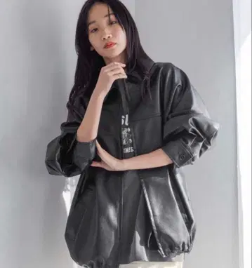 LOWRYS FARM 가죽 드로스트 ZIP 블루종