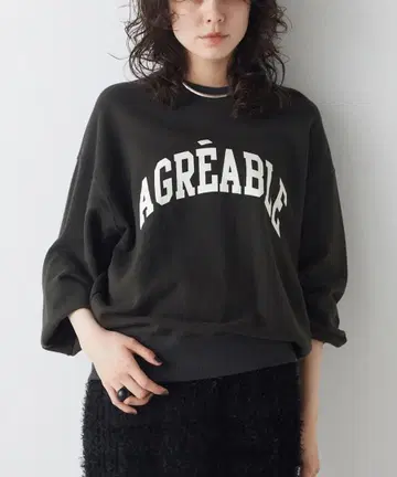 whimgazett THE PAUSE 로고 맨투맨 풀오버