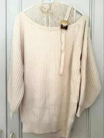 LILY BROWN 릴리 브라운 레이스 니트 튜닉/미니 원피스