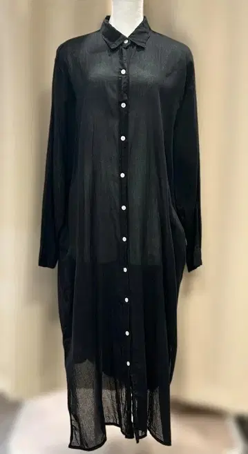 ELIM 셔츠 원피스 롱 원피스 롱 가디건 블랙 검정