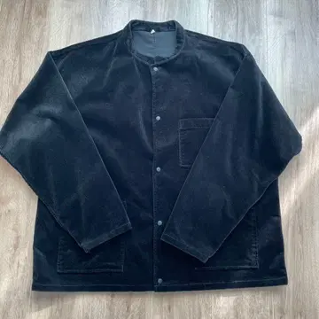 muji labo 스트레치 코듀로이 스탠드 카라 자켓 S-M 블랙