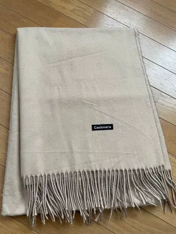 스톨 캐시미어 얇은 소재 베이지 아이보리 대형 머플러 숄