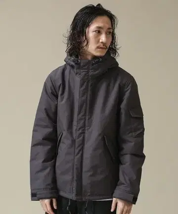 나노 유니버스 충전솜 밀리터리 후드 블루종 차콜 M