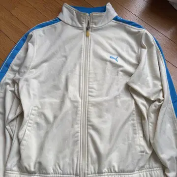 PUMA 화이트 블루 트랙 자켓