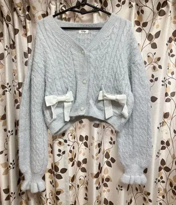 evelyn 색스 리본 가디건 페미닌 양산형 포근걸리시