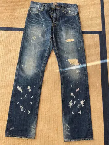 PRPS 데님 팬츠 데미지 진 밀리터리