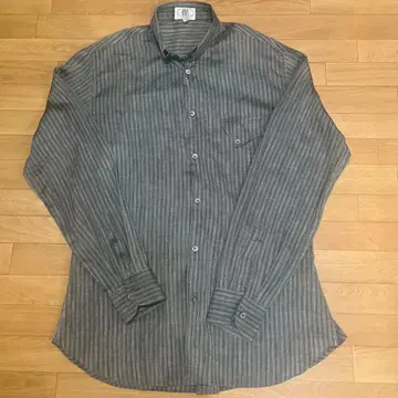 바르바 그레이 스트라이프 긴팔 셔츠 이탈리아제 38 L 상당