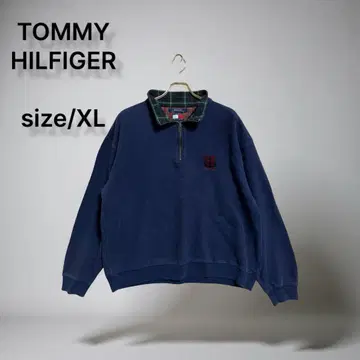 구제 의류 타미힐피거 하이넥 맨투맨 하프 지퍼 XL