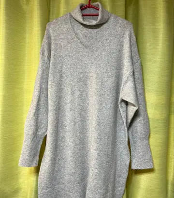 GEORGE'S 멜란지 그레이 터틀넥 니트 원피스