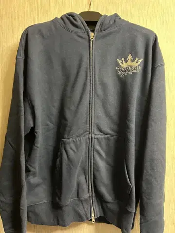 9090 king logo zip hoodie Navy