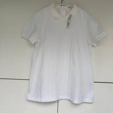 LACOSTE 화이트 반팔 피케 셔츠 40