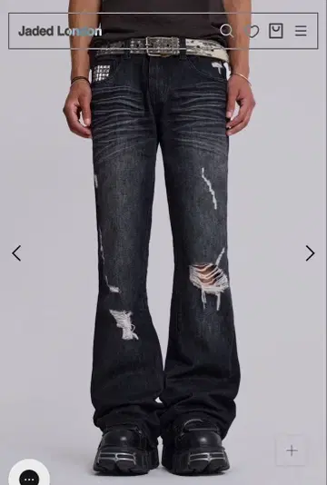 Jaded London 데미지 부츠컷 데님