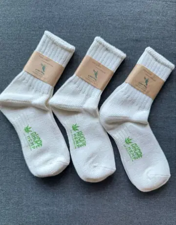 A HOPE HEMP / 양말 25-27cm 화이트 3세트