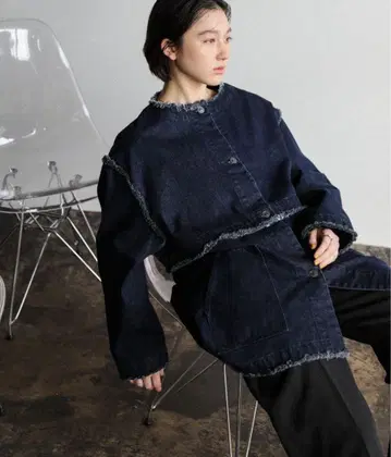 [ 사이즈 전개 있음 ] 2way 데님 자켓