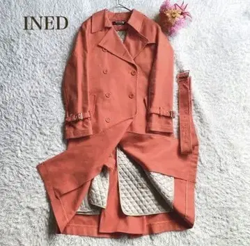 INED 오렌지 트렌치코트 라이너 포함 M 면 일본제