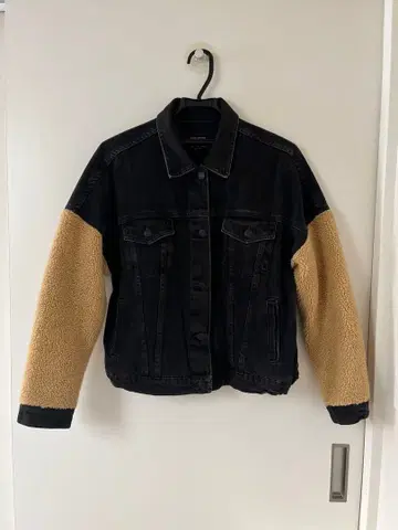 ZARA 데님 자켓 L 블랙/베이지