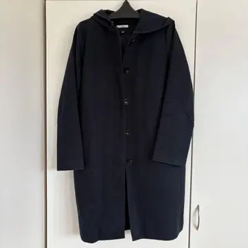 IENA 후드 부착 네이비 롱 코트 38size