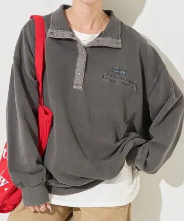 FREAK'S STORE 새상품 피그먼트 가공 스냅 풀오버