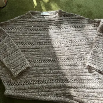 MORABITO 베이지 스팽글 니트 스웨터