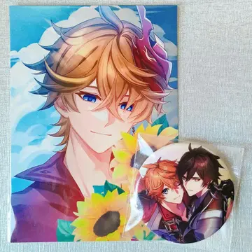 원신 타르탈리아 종려 타르종 캔뱃지 엽서 세트