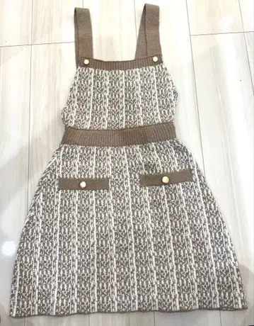 rienda 서스펜더 미니 니트 스커트